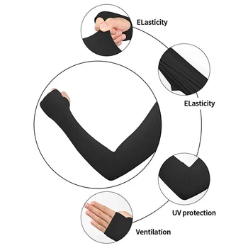 2 чифта охлаждащи шалове armlets Солнцезащитная шал за голф Шал за защита от uv armlets с отвор за пръста за колоездене