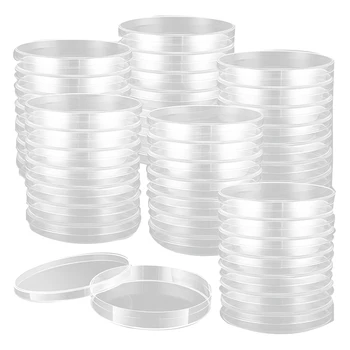 200 опаковки стерилни пластмасови чаши Петри, научни чаши, лабораторни чаши за култивиране на клетки с капаци