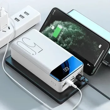 2023New 200000mAh Power Bank Преносима Бързо Зареждане на PowerBank 3 USB PoverBank Външно Зарядно Устройство За Мобилни Телефони и Таблети