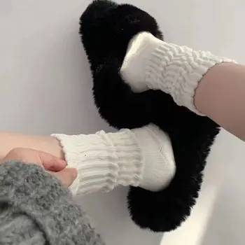 3 Двойки Модни готините женски чорапи в стил Лолита, сладки Топли Чорапи, дамски Есен-зима Възли Дълги черно-бели Чорапи за жени