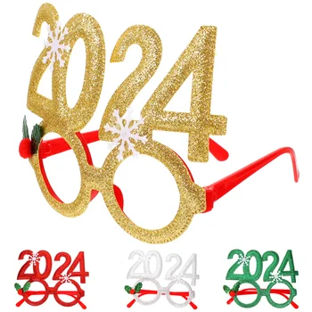 4 бр 2024 Коледни очила, Аксесоари за партита за възрастни Мобилен телефон Фетровая кърпа за очи Подаръци