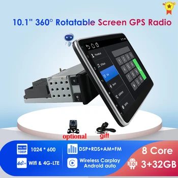 4G-LTE 10.1-инчов изцяло Сензорен Екран 1Din Радио Android Carplay за Универсален Автомобил Android Auto Bluetooth GPS Навигация радио, wifi
