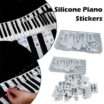61 Клавиша НОВИ цветни силиконови стикери за клавиатура на пиано Светещи маркери за бележки на клавиатурата на пиано е Знак за белите клавиши