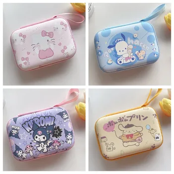 9,5 см * 13,3 см, Кутия за слушалки, чанта с цип, с шарките на Sanrio Hello Kitty, чанта за съхранение, органайзер за слушалки, аксесоари