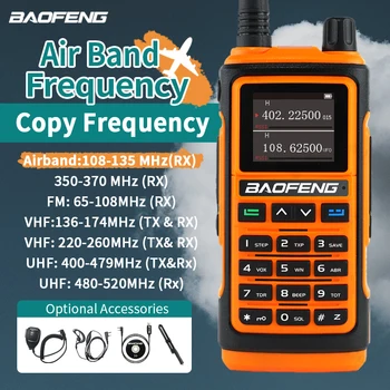 BaoFeng UV-17 Многополосная Преносима Радиостанция Airband Frequency Оригинално Мощно Зарядно Устройство За шунка радио Далечни разстояния VHF UHF Двустранно Преносимо Радио