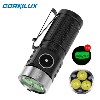 CORKILUX Мощен Мини EDC Led Фенерче USB-C, Акумулаторна батерия с Работно Ключодържател Със Силен Магнит Водоустойчива Лампа За Къмпинг