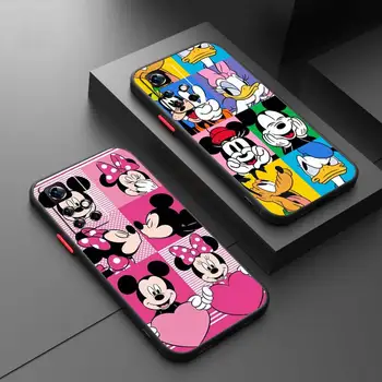 Disney Minnie Мики За Redmi Note 12 12S 12T 11 11T 11E 10 10S 9 9T 8 7 Pro Plus 5G Матиран Прозрачен Калъф За вашия Телефон