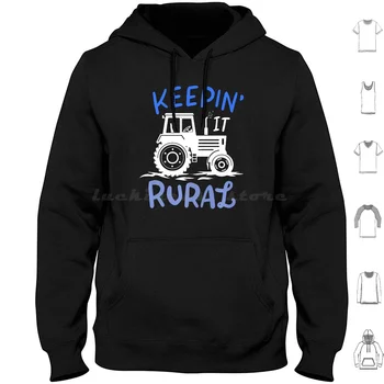 Farmer Keeping It Селска Риза Tractor Farm Cow Farming Подарък Премия Тениска Hoody от памук С дълъг ръкав Farmer Keeping It