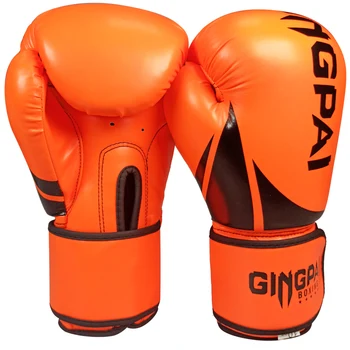 GINGPAI Професионални 6 унции на Цветни Детски Боксови Ръкавици Kids Free Combat Muay Thai Ръкавица за Момчета и Момичета на възраст 5-14 Години Червен Синьо