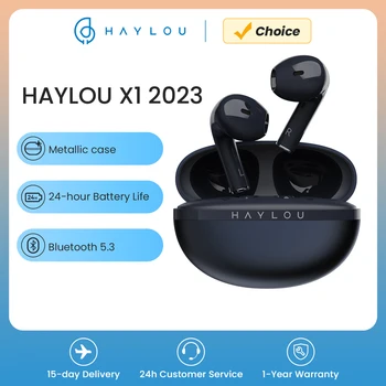 HAYLOU X1 2023 TWS Bluetooth Слушалки BT5.3 Безжични Слушалки Метален Корпус 12 мм Динамичен Водача 24 Часа живот на батерията Спортни Слушалки
