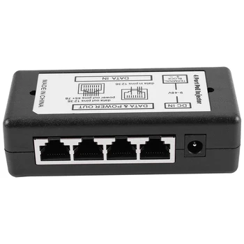 JABS 4-Port Poe Инжектор Poe Адаптер Ethernet Изход захранване от 4.5 (+)/7,8 (-) Вход Dc12v-Dc48v За Ip камери