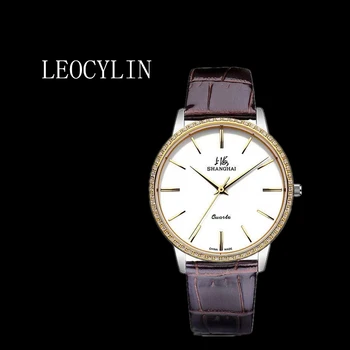 LEOCYLIN Шанхай оригинален кварцов часовник със сапфир, водоустойчив модерен ръчен часовник с кристали за бизнес мъже Relogio Masculino
