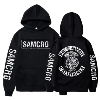 Sons of Anarchy SAMCRO Графична hoody с качулка Мъжки градинска облекло Пролет Есен Мъжки Дамски Реколта hoody в стила на рок-пънк оверсайз
