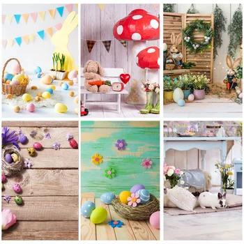 ZHISUXI Великденски яйца, фонове, за снимки на зайци, подпори за фото студио, Пролетни цветя, Детски фонове, за снимки 21430 CJ-01