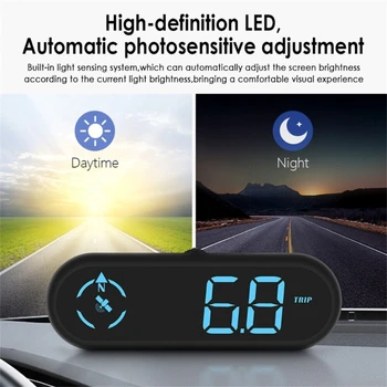 Автомобилен GPS Сензор за нивото на БДС HUD-Head Up Дисплей LED Скоростомер Smart-Digital Паркиране на Аларма За Превишаване на Скоростта Напомняне Инклинометр