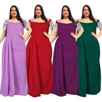 Африкански вечерни рокли за жени 2024, нова мода, сватбени рокли в стил Дашики, Анкара, Елегантна мюсюлманската дълга рокля Макси, африкански съоръжения