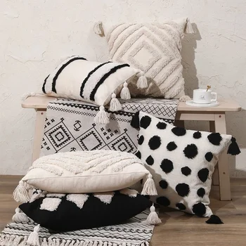 Бохемската възглавница в скандинавски стил за офис мека мебел, хотелска марокански възглавница за гърба с дрямка 45 × 45 30 х 50 см