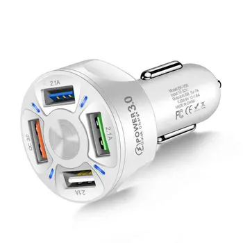 Бързо Зареждане 6 Пристанища Зарядно за кола За Телефон, QC3.0/3.1 A Тип Smart Shunt Запалката USB Зареждане