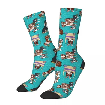 Всесезонни Миниатюрни чорапи с великден модел на Американската овчарки, Поглъщащ Чорапи за екипажа, Забавни Чорапи за мъже и жени, подарък за рожден Ден