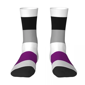 Всесезонни Экипажные Чорапи Асексуальный Флаг Чорапи Harajuku Модерен Хип-Хоп Дълги Чорапи Аксесоари за Мъже, Жени Коледни Подаръци