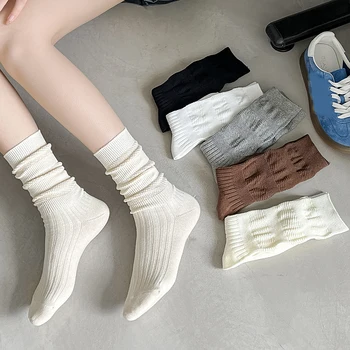 Дамски чорапи Есен-Зима на Нови, Комфортни Ежедневни Обикновена Чорапи в стил ретро Дамски еластичността на Японските модни чорапи за момичета-високо