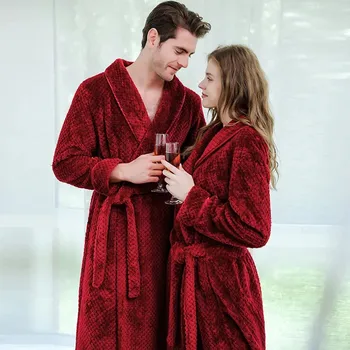 Дамско зимно топло кърпи за баня от микрофибър, мъжко кимоно, хотелски халат, нощница, халати, пижами, Домашно облекло, хавлия