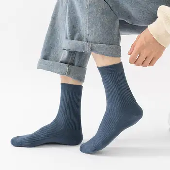 Дебели зимни чорапи, тъмни чорапи, мъжки зимни чорапи, Мека топла имат противоплъзгаща защита на глезените, в средната част, Висока еластичност, дишаща