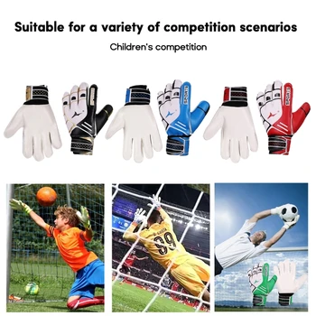 Детски футболни вратарские ръкавици Младежки футболни вратарские ръкавици вратарские ръкавици с трайни захватами в дланта на ръката си за деца