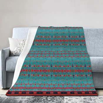 Епична традиционното мароканско спокойно синьо одеяло от ARTERESTING, Меко военно плюшевое одеало за легло, пикник, туризъм, дома на дивана