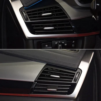 За BMW X5 X6 F15 F16 предните вентилационни отвори на климатика сребриста декоративна рамка