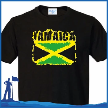 Забавна дрехи, Ежедневни Тениски С Къс ръкав И Кръгло деколте, Памучен Удобна тениска Kingston Jamaica Reggea Shirtmy, Класическа тениска