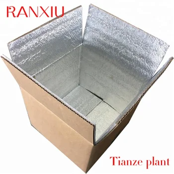 Изработена по поръчка Транспортна кутия от велпапе алуминиево фолио с изолация от пяна Опаковка за студена доставка Термоизолированная кутия
