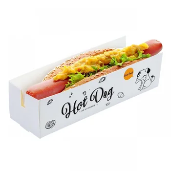 Индивидуална опаковка от крафт-хартия за боклучава храна по поръчка, кутия за опаковане на хот-дог