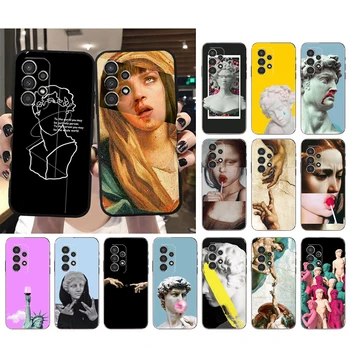 Калъф за телефон Art Lines David Mona Lisa Samsung Galaxy A52S A04S A21S A33 в а23 A13 A14 A32 A52 а a53 A54 A51 A71 M51