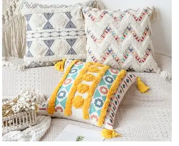 Калъфка за възглавница от памук и лен, в стила на литературното семейство, калъф за дивана в хола
