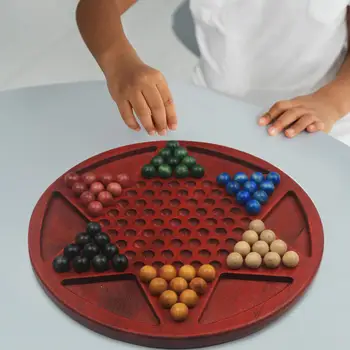 Китайска дама игри 13,78 инча за колекции за деца и възрастни Мултиплейър 6 цветни топки Класическа стратегическа игра