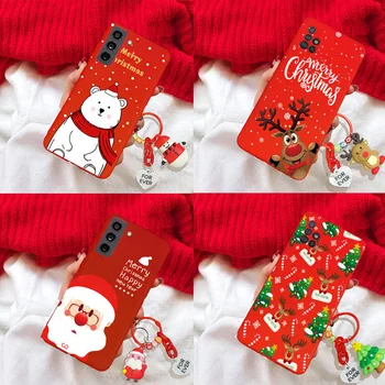 Коледно Дърво, Кукла Елен на Дядо Коледа 3D Ключодържател Висулка Калъф Huawei Honor X8 X9 X6 X6S X7 X7A 4G 5G Подарък Задната част на Кутията на Телефона