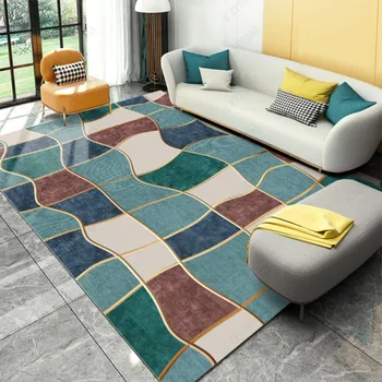 Кристална velvet килими, постелки за спални, хол, диван, килим за 3D пол в скандинавски стил, висококачествени подложки за хол