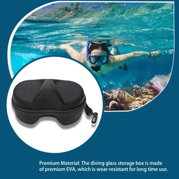 Кутия за съхранение на очила за гмуркане Защитен комплект за гмуркане с шнорхел Черно Многофункционален калъф за лице калъф за тръба за гмуркане