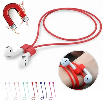 Магнитни силиконови въжета за слушалки със защита от загуба на AirPods 1 2 3 Pro, силиконов ремък за безжични Bluetooth слушалки, каишка за кабела