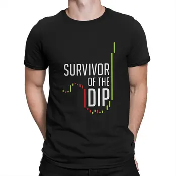 Майнеры криптовалюты Bitcoin, Мем, Тениска от полиестер с принтом Survivor Of The Dip, Homme, Тениски, Нови Тенденция на Върховете