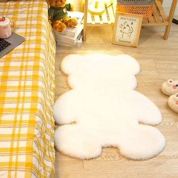 Мека плюшена подложка във формата на мультяшного мечка Нощни подложки за детска спалня за дневна Пухкави подложки за домашен интериор Подложка за пода