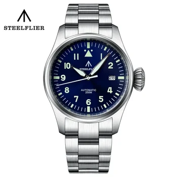 Механични часовници STEELFLIER SF750 NH35, сапфирен кристал, 200-метрова водоустойчив швейцарски флуоресцентни часовници, ръчни часовници за гмуркане от неръждаема стомана