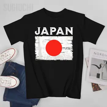 Мъжки реколта тениски с японския флаг, тениска с кръгло деколте, дамски тениски от 100% памук за момчета, къса тениска Унисекс за всички сезони