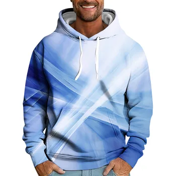 Мъжки свободна hoody с качулка с принтом Мъжки ежедневни модерна спортна hoody Y2k Блузи, Мъжки hoody Градинска дрехи, Пуловери