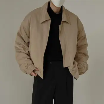 Мъжко палто, модерни, индивидуално, однотонное, с ревера, мъжко палто за пътуване, мъжки тренч, мъжки яке