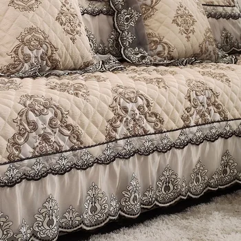 На седалката на дивана в европейски стил, хол Four Seasons, Универсална комбинация от дантела плат, Нескользящий калъф за диван royal