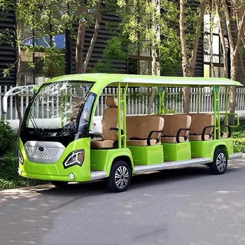 Най-популярният модел на 14-местен електрически туристическото автомобил на слънчева батерия / автобус за паркиране на открита площадка / живописен туристически автобус
