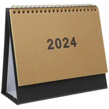Настолен Бележник, Календар на 2024 година, Офис аксесоар, Маркиране на месец, Малки Календари, в които корици, Елегантен Студент