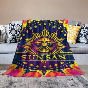 Нов концертен албум Sun Високата Band 1 Вълнена покривка, не мнущееся, трайни хавлиени кърпи за пътуване, графичен дизайн, супер